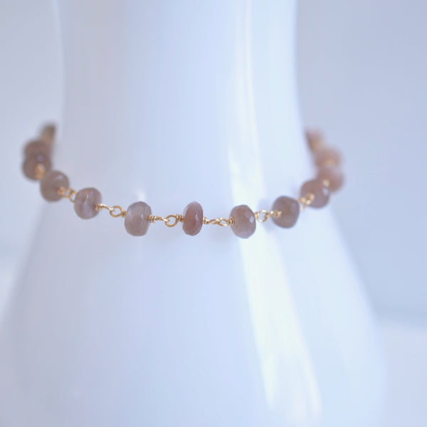 Afissa - Brown Moonstone, 14k Gold Filled Bracelet