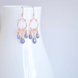 Aura - Iolite, 14k Rose Gold Filled Earrings