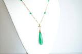 Judit - Green Onyx, 14k Gold Filled Necklace