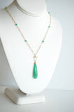 Judit - Green Onyx, 14k Gold Filled Necklace