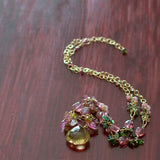 Marilyn - Lemon Quartz, Tourmalines, 14k Gold Fill Necklace