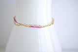 Piper -  Pink Agate, 14k Gold Filled Bracelet