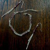 Piper - Rhodolite Garnet, Sterling Silver Earrings