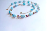 Anastasia - Larimar and Sapphires, 14k Gold Filled Necklace