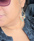 Custom Listing for K. Grandidierite, Tourmaline, Sapphire 14k Gold Filled Chandelier Earrings