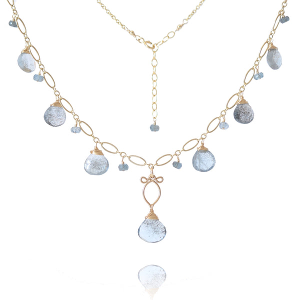 Mara - Moss Aquamarine, 14k Gold Filled Necklace