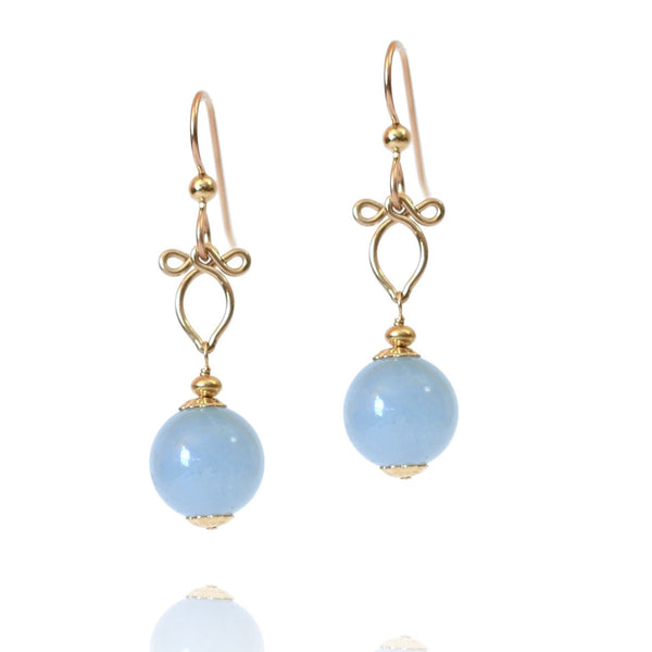 Margaritari - Aquamarine, 14k Gold Filled Earrings