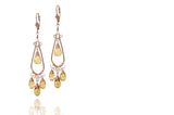 Nina Earrings - Citrine, 14k Rose Gold Filled Chandelier Earrings