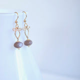 Afissa - Brown Moonstone, 14k Gold Filled Earrings