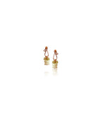 Alhely - Carved Mother of Pearl Flower, Peridots, 14k Rose Gold Filled Earrings