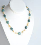 Anastasia - Grandidierite and Ethiopian Opal, 14k Gold Filled Necklace