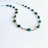 Anastasia - Grandidierite and Ethiopian Opal, 14k Gold Filled Necklace