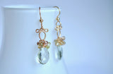 Anastasia - Prasiolite and Zircon, 14k Gold Filled Earrings