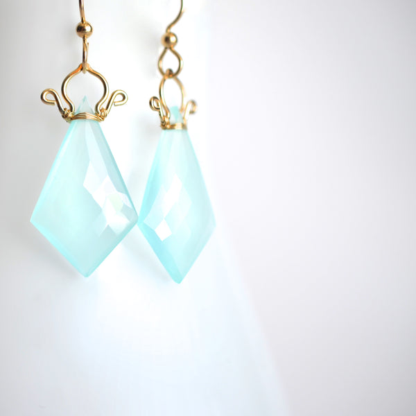 Celine - Chalcedony, 14k Gold Filled Earrings