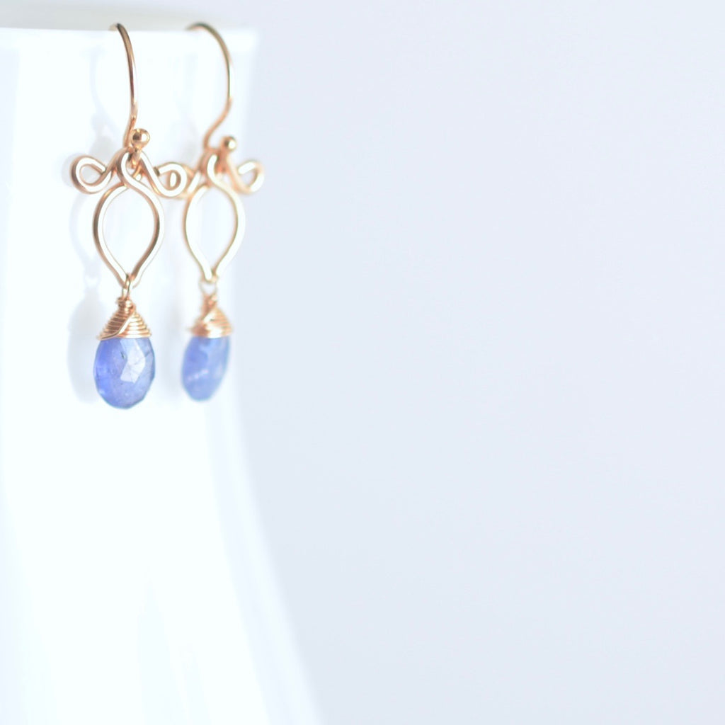 Arabella - Tanzanite, 14k Rose Gold Filled Earrings
