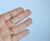 Claudia -  White Freshwater Pearls, 14k Gold Filled Cluster Earrings