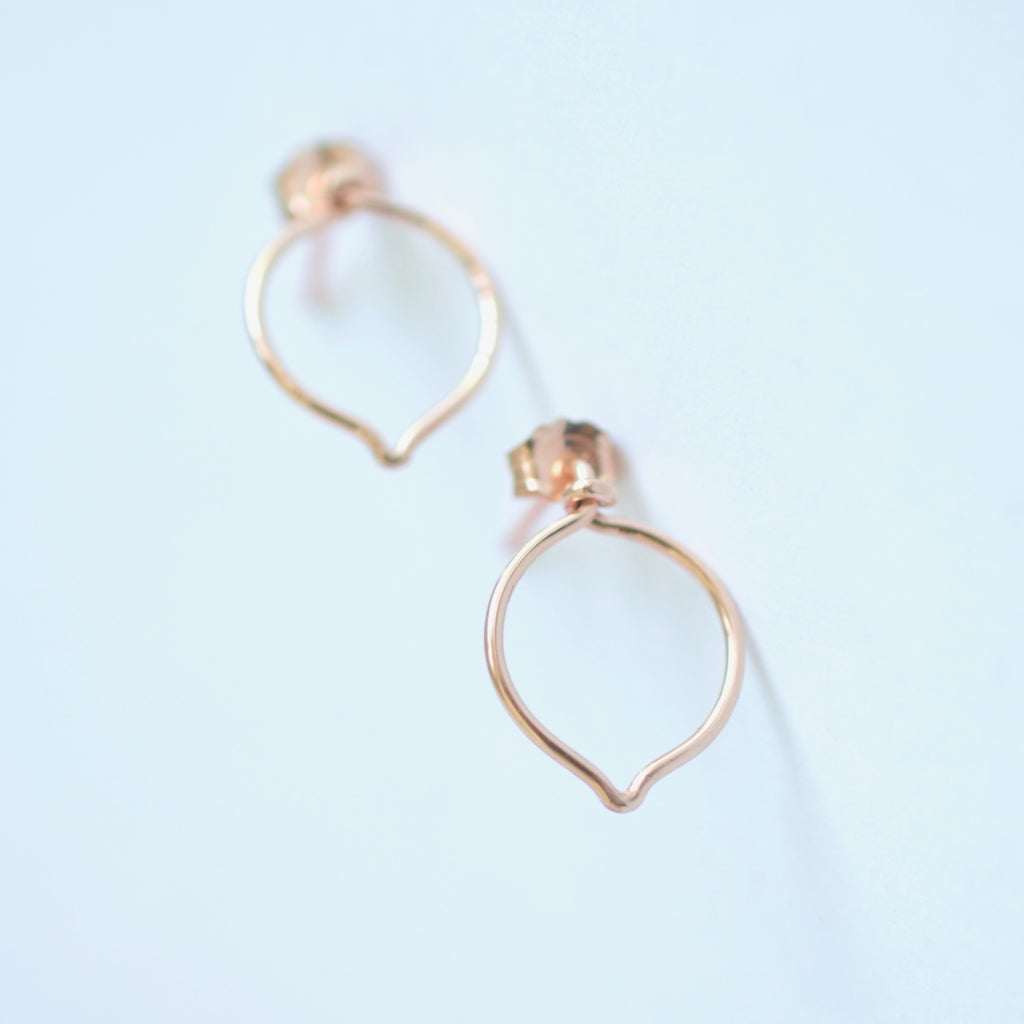 Ellen Rose Gold Diamond Leaf Drop Wedding Earrings – Belle Box Boutique