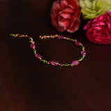 Eliana - Pink Sapphires, Chrome Diopside 14k Rose Gold Filled Bracelet