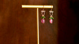 Eliana - Pink Sapphires, Chrome Diopside, 14k Rose Gold Filled Earrings
