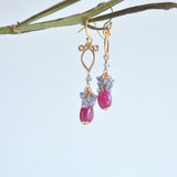 Eliza - Pink Sapphire, Tanzanite 14k Gold Filled Earrings