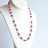 Eliza - Pink Sapphire, Tanzanite 14k Gold Filled Necklace