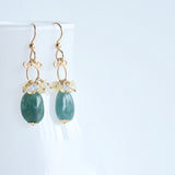 Gisela - Grandidierite and Ethiopian Opal, 14k Gold Filled Earrings