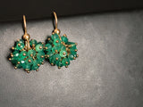 Claudia - Green Onyx, 14k Gold Filled Cluster Earrings
