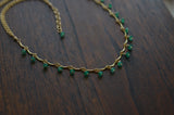 Leticia - Green Onyx, 14k Gold Filled “Choker” Necklace