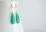 Preeda (Small)  - Green Onyx, 14k Gold Filled Earrings