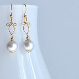 Margaritari - Freshwater Pearl, 14k Gold Filled Earrings