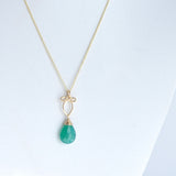Michaela - Green Onyx, 14k Gold Filled Necklace