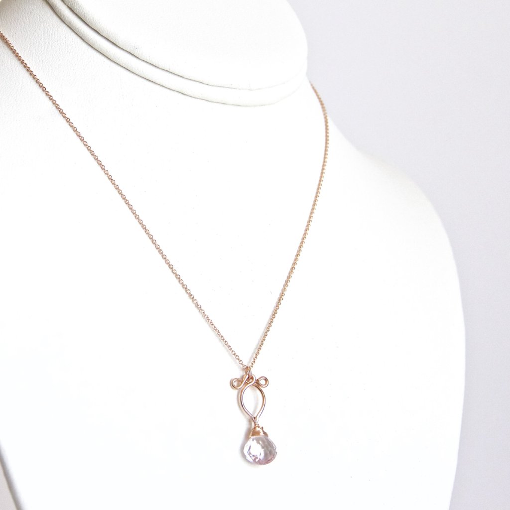 Arabella -  Amethyst, 14k Rose Gold Filled Necklace
