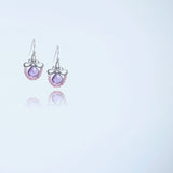 Petunia - Amethyst, Pink Tourmaline Sterling Sliver Earrings