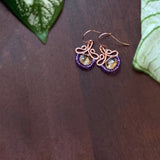 Petunia - Citrine, Amethyst and 14k Rose Gold Filled Small Earrings