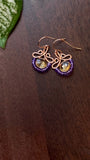 Petunia - Citrine, Amethyst and 14k Rose Gold Filled Small Earrings