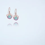 Petunia - Grandidierite, Garnet and 14k Rose Gold Filled Small Earrings