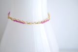 Piper -  Pink Agate, 14k Gold Filled Bracelet