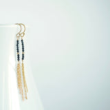 Piper -Black Spinel, 14k Gold Filled Tassel Earrings