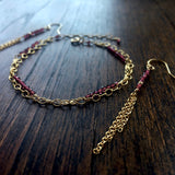 Piper - Rhodolite Garnet, 14k Gold Filled Earrings