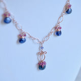 Selena - Kyanite, Pink Sapphires, 14k Rose Gold Filled Necklace