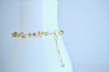 Sienna - Peridot, Rhodolite Garnet, Pink Tourmalines, Citrines, 14k Gold Filled Bracelet