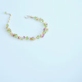 Sienna - Peridot, Rhodolite Garnet, Pink Tourmalines, Citrines, 14k Gold Filled Bracelet