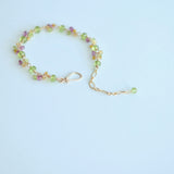 Sienna - Peridot, Rhodolite Garnet, Pink Tourmalines, Citrines, 14k Gold Filled Bracelet